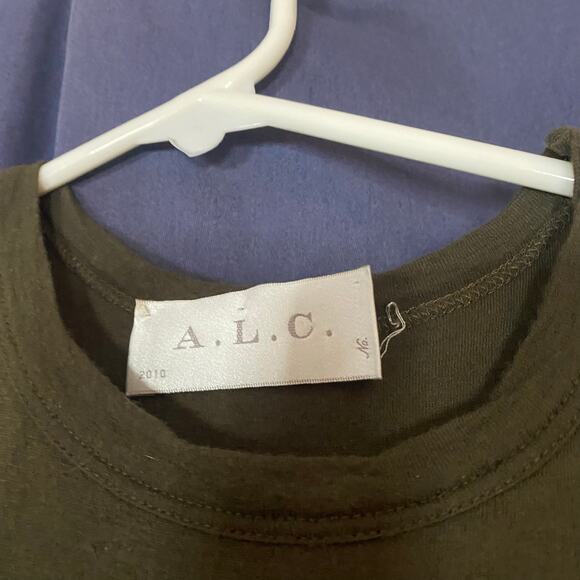 A.L.C. Olive Green Wool Blend Long Sleeve Bodycon Mini Sweater Dress Size XS - Picture 7 of 9